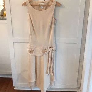 Evan Picone Cream Dress with Embellishments